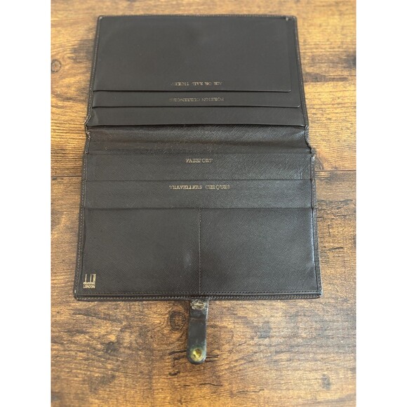 Vintage Dunhill London Brown Leather Passport-Ticket-Money Holder Organizer - Picture 13 of 14